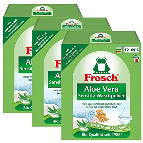 3x Frosch Aloe Vera Color-Waschpulver 1,35 kg - Sensitiv mit Aloe Vera