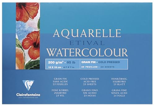 Clairefontaine 96452C Malblock Etival 12x18cm 25 Blatt 200g Weiß