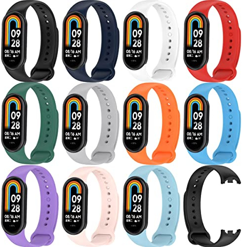 PINHEN Compatibile con la fascia da braccio Xiaomi Mi Band 10/9/8 - Fascia di ricambio in silicone per il fitness e fascia da braccio per orologi per MiBand 8