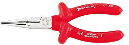 STAHLWILLE 65297200 - Alicate de pinza curva semirredonda con filo 6529 7 200 VDE peso 0,23 Kg.