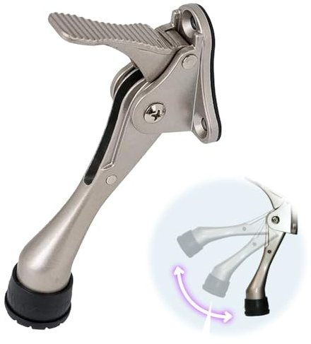 Hashi Retenedor de Puertas Semi-automático de un Solo Toque - retenedor de Puertas con Altura Ajustable Satin Nickel
