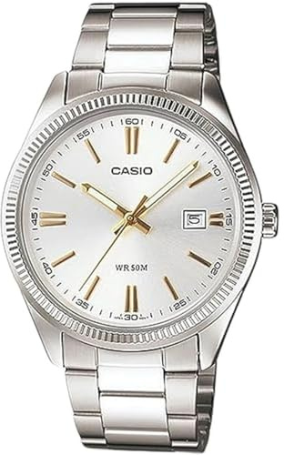 Casio MTP-1302D-7A2VDF A488 - Orologio da polso per uomo, cinturino in acciaio inox, Argento