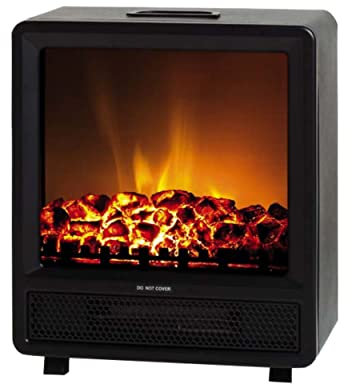 ARDES - AR350 Camino Elettrico Effetto Legna Ardente CAMINO' SQUARE, Caminetto Elettrico Effetto Fiamma Regolabile e Termostato, Stufa Finto Camino Elettrica 1500W, Stufa Elettrica Effetto Camino Nera