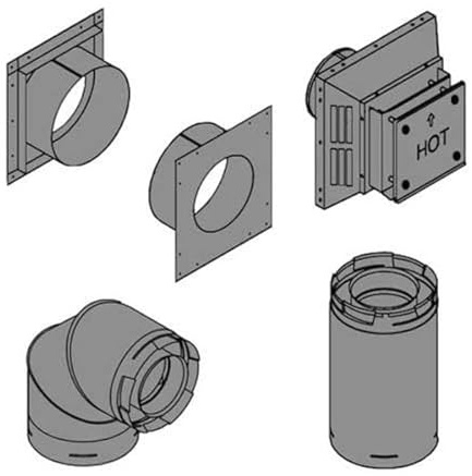 Empire DVVK4TSP Direct Vent Fireplace Vent Kit for Top Vent