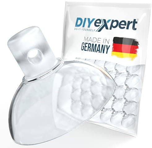 DIYexpert Ventosa con agujero transversal | Fabricado en Alemania | [20 mm de diámetro] [20 unidades] | Ventosas para decoración de ventanas | Ideal para cuerdas o teléfono móvil