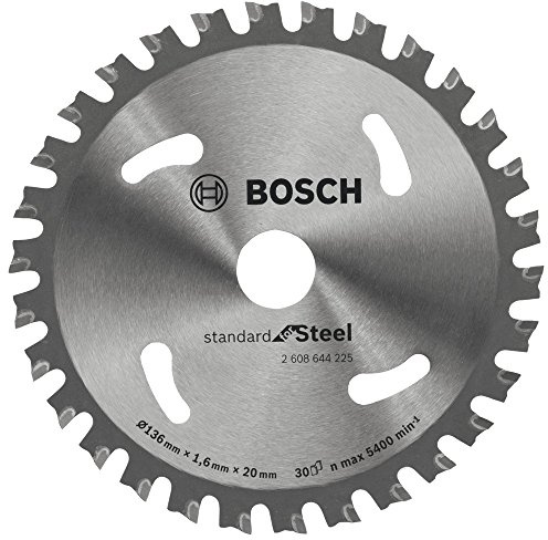 Bosch Professional Kreissägeblatt 'Standard for Steel' (für Stahl, Eisenhaltige Metalle, Ø 136 x 20 x 1.6 mm; 30 Zähne, Zubehör Kreissägen)