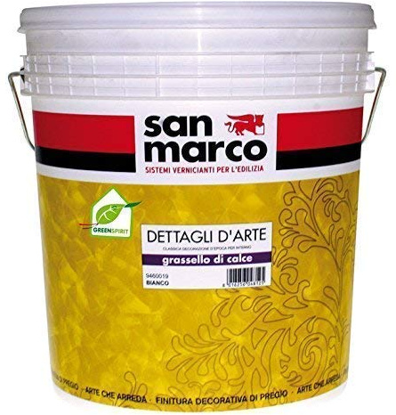 Grassello Di Calce Stucco Veneziano.San Marco Stück 5 kg. Weiß Kartonpapier mit Farbstoffe Universal. Produkt Deko für Wände. Effekt Stucco Veneziano, marmorin glänzend