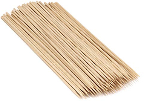 BambooMN 10 Long x 5mm Thick Sharp Point Bamboo Kebab Satay BBQ Skewers Party Supplies, 300 Pieces