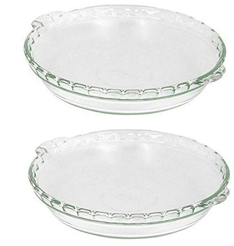 Pyrex Bakeware 9.5 Clear Scalloped Glass Pie Plate (2-Pack) - Made in USA