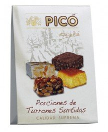 Porciones de turrón 10 unidades x 20g- sminiturrones individuales hechos en Jijona. Surtido de dulces navideños.