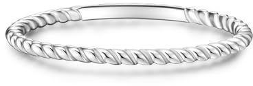 GLANZSTÜCKE MÜNCHEN Damen-Ring aus 925/- Sterling Silber - Steckring | gedreht,Silberring,filigraner Vorsteckring,Stapelring