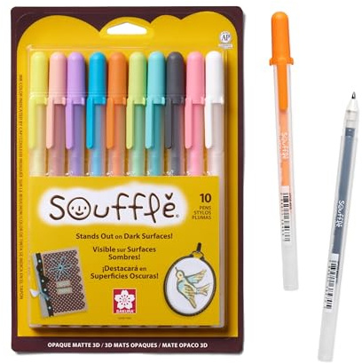 SAKURA Souffle Pastel Color 3-Dimensional Opaque Ink Pens, 10 Pen Set 58350