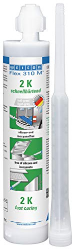WEICON Flex 310 M 2 K MS-Polymer 250 ml grau wasserfester elastischer Klebstoff zum Abdichten | 2K MS-Polymer-Kleber, elastisch, wasserfest, für Abdichtung und kraftvolle Verklebung