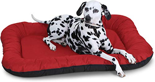 Knuffelwuff Hundebett Lucky In und Outdoor Hundekissen Hundesofa Hundekörbchen Hundekorb, Größe XL Rot