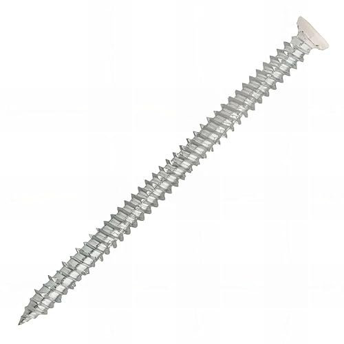 SCELL-IT, Boîte 100 Vis béton à fixation directe 7.5x92 mm, Tête fraisée blanc T30, Fixation directe dans le matériau support, Montage traversant sans tension grâce à son filetage