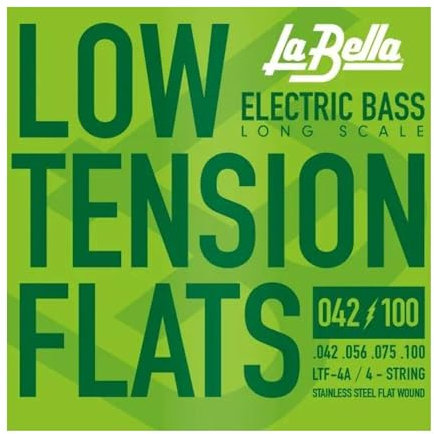 La Bella Strings »LOW TENSION FLATS - LTF-4A - E-BASS« Saiten für E-Bass - Stainless Steel Flatwound - Light: 042-100
