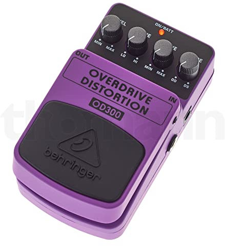 Behringer OD300 Overdrive Distortion Pedal for Guitar, 2-Mode Vintage to Modern Drive with Tone & Blend Control, Purple Effects Pedal for Stage & Studio