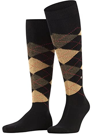 Burlington Preston män knähöga strumpor, Svart (svart-Sahara 3014), 40.5-45 EU
