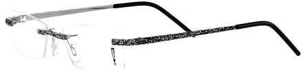 Switch it! Garnitur 9012 Exclusive Edition - Wechselbügel Brillenmontur - schwarz silber Glitzer Glitter