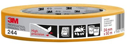 3M Pro Cinta de enmascarar profesional 244, multisuperficie, 24 mm נ50 m, 1 Rollo/Caja