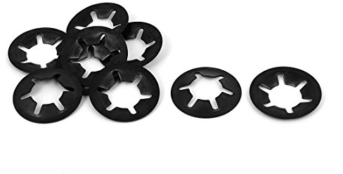 sourcing map Rondelle de Blocage M12 x 25mm x 0.5mm Rondelle de Verrouillage Interne Dent Étoile Noir Oxyde Rondelle V Clips Attache 10pcs