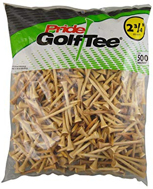 PRIDE GOLF TEE golfpeggar 500 stycken t-shirts, naturliga, räkna oss