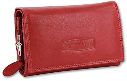 Money Maker Damen Frauen Geldbörse Kellnerbörse Leder rot RFID Blocker