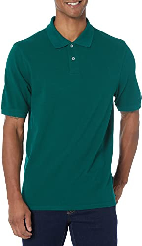 Amazon Essentials Men's Regular-Fit Cotton Pique Polo Shirt, Short Sleeve (Available in Big & Tall), Army Green, X-Large