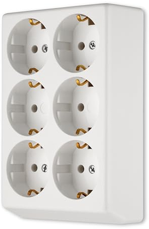 Rev 512387555 Grenuttag med 6 Uttag, Vit
