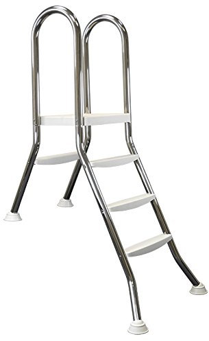 Original ASTRAL Edelstahl Leiter für teileingelassene Pools 0,90-1,00 m - 1x 1 Stufe + 1x 3 Stufen - hochwertiges V2A