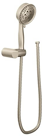 Moen Brushed Nickel Four Function Eco-Performance Handheld Shower with Wall Bracket and 69-Inch Hose, 3636EPBN