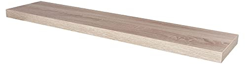 levandeo Wandboard Bobby Sonoma Eiche - sägerau Dekor 100cm Deutsche Herstellung Schablone und Schrauben Wandregal Regal Wandbord