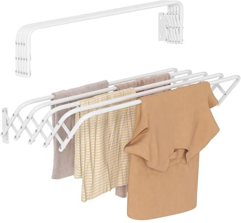 Top Home Solutions Indoor Outdoor Folding Wall Mounted Extendible Dryer Rack Dryer Clothes Horse Airer New