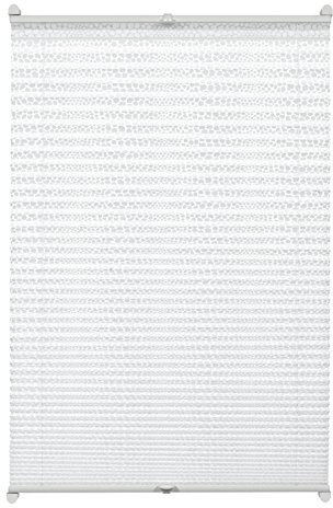Gardinia Plissee zum Klemmen, Blickdichtes Faltrollo, Alle Montage-Teile inklusive, EASYFIX Plissee Ausbrenner verspannt mit Zwei Bedienschienen, Punkte-Muster, Weiß, 50 x 130 cm (BxH), 33892