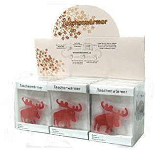 OSMA Werm GmbH Taschenwärmer Handwärmer wiederverwendbar Rentier/Elch Motiv 24 Stück