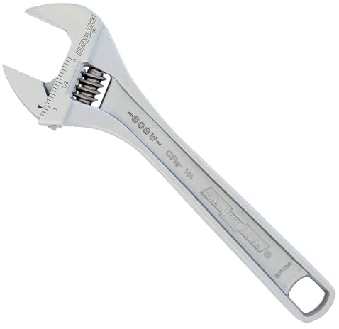Channellock Adjustable Wrench 808W - Wide Jaw, Chrome Vanadium Steel - 8 In