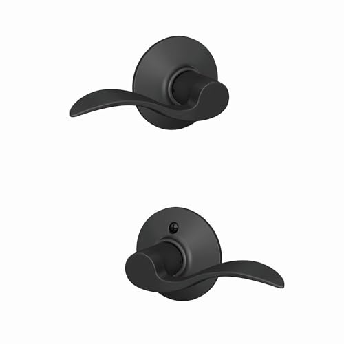Schlage F10 ACC 622 Accent Door Lever, Hall & Closet Passage Lock, Matte Black