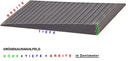MOBILEX Vollgummirampe ohne Klebstoff 1,2 x 12 x 90 cm (Schwarz, Thermoplastisches Elastomer (TPE), Ramp)