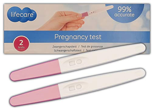 LIFECARE | Test de grossesse | Lot de 2 | Résultat en 5 minutes | Fiable à 99%