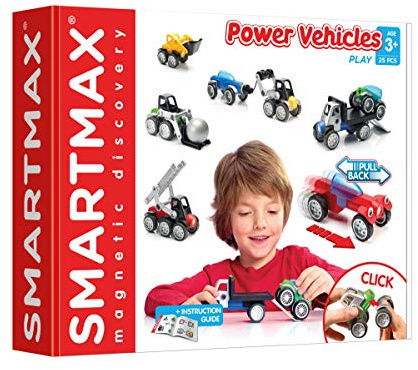 SMARTMAX - Power Vehicles, Magnetic Discovery Play Set, 25 pieces, 3+ Years, Mehrfarbig, Mehrfarbig