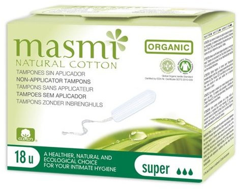 Masmi - Tampones desechables sin aplicador, super (18 unidades)