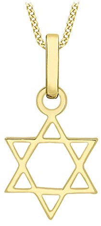 CARISSIMA Damen-Kette mit Anhänger 9ct Yellow David Star Small Pendant Necklace 18 375 Gelbgold 45.72 cm - 1.46.1284