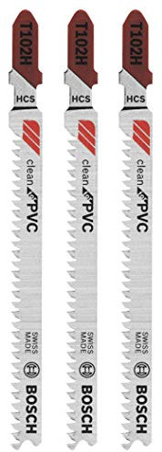 Bosch T102H 3 Pc. 3 in. 10 TPI Clean for PVC High-Carbon Steel Jig Saw Blades
