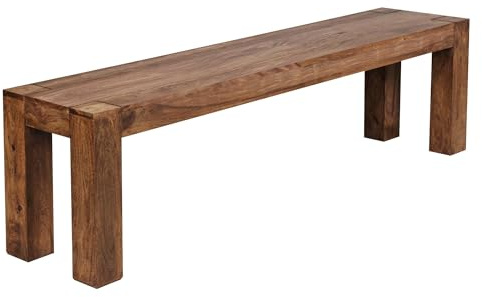 WOHNLING el Asiento del Banco Sheesham de Madera Maciza 160 x 45 x 35 cm Banco de Madera Banco de la Cocina Producto Natural de Estilo del país