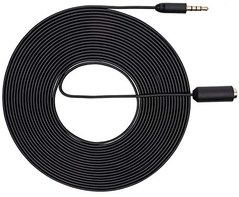 Movo PM10EC6 20-foot (6m) TRRS Female 3.5mm to TRRS Male 3.5mm Microphone Extension Cable for Smartphones