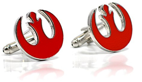 Gemelos rojos del símbolo de la Alianza Rebelde de Star Wars, vienen en caja, rojo