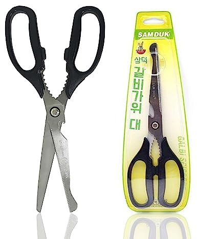SD Queen Korean BBQ Kalbi Meat Cutting Scissors Large All Purpose Stainless Steel Utility Kitchen Shears for Food