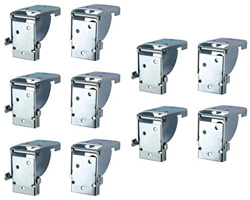 Gedotec Ferrure d'abattant Ferrure d'abattant de Table, Pliable pour Pieds de Table et bancs | Acier Galvanisé | Console Pliante pour Pieds de Table 38 x 38 mm | Matériel de Table Pliante | 5 Paires