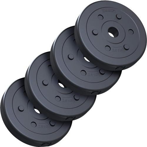 ScSPORTS® Hantelscheiben - Set, 5/10/15/20 kg, Ø 30/31mm, Zement, Kunststoff - Gewichtsscheiben, Hantelscheiben-Set, Fitness Scheiben, Gewichte für Hantel, Langhantel (10 kg (4 x 2,5))