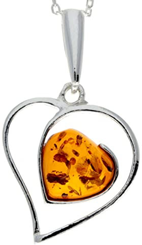 SilverAmber Damen - 925 Silber Anhänger mit Bernstein - GL246